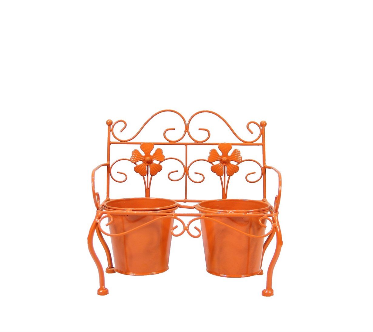 Wrought%20Iron%202-Piece%20Chair%20Flowerpot%20Orange