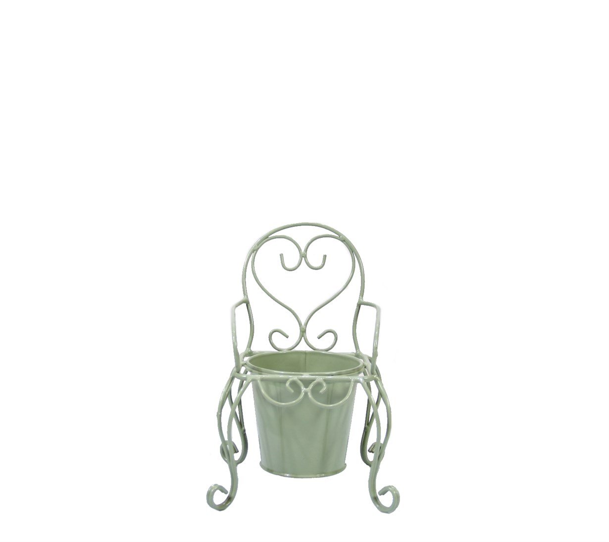 Wrought%20Iron%20Single%20Chair%20Flowerpot%20Green