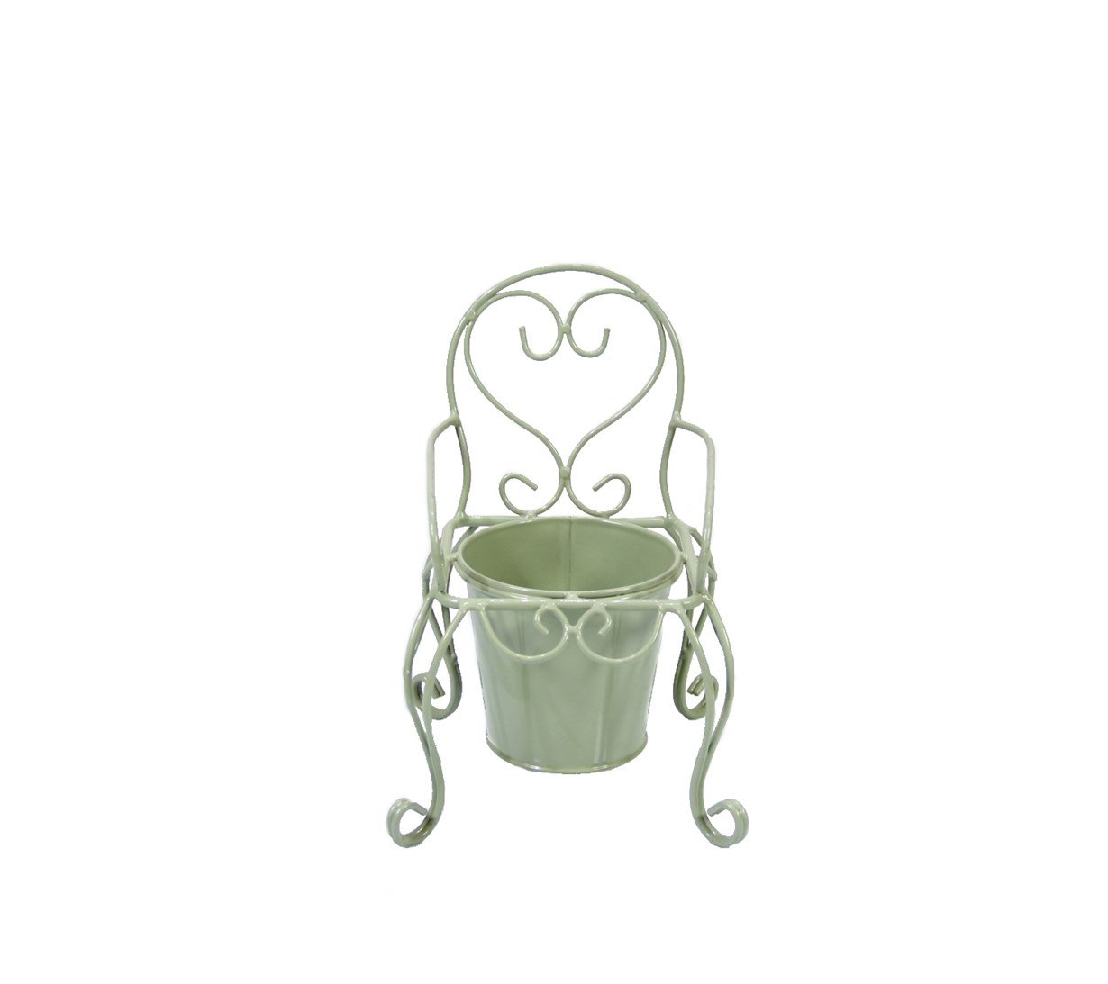 Wrought%20Iron%20Single%20Chair%20Flowerpot%20Green