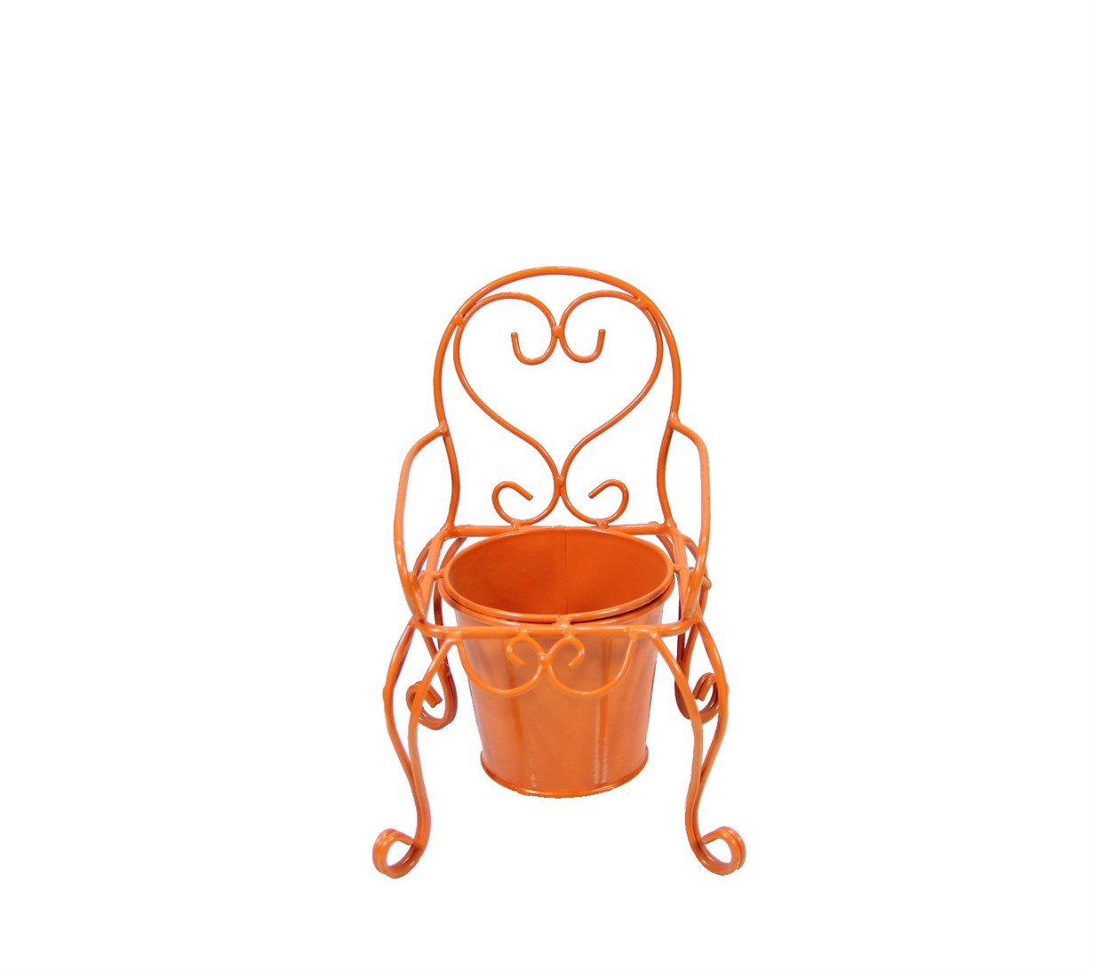 Wrought%20Iron%20Single%20Chair%20Flowerpot%20Orange