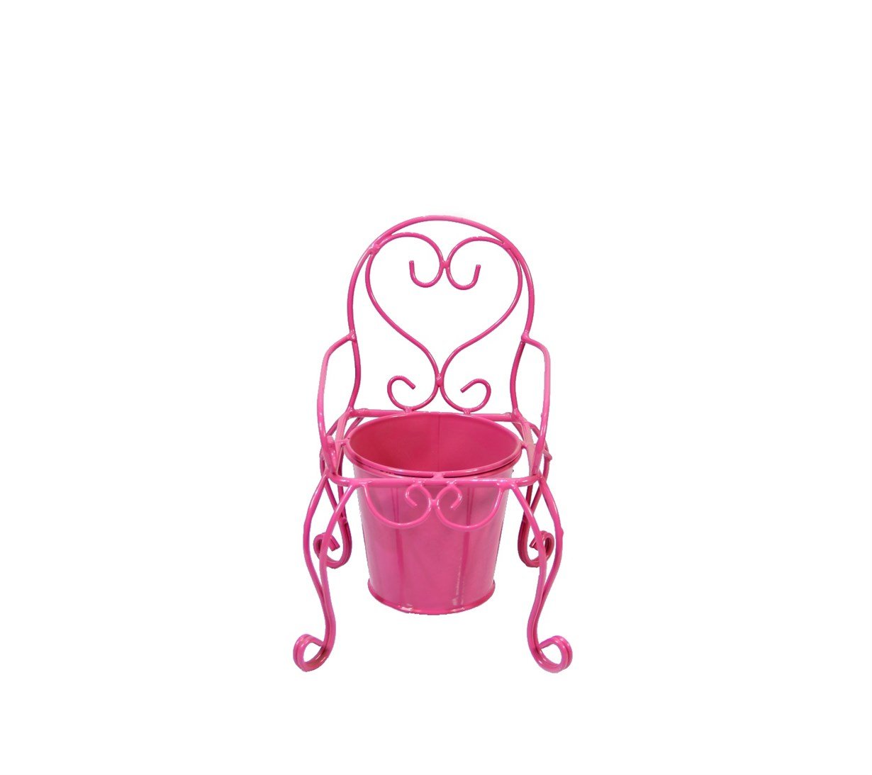 Wrought%20Iron%20Single%20Chair%20Flowerpot%20Pink