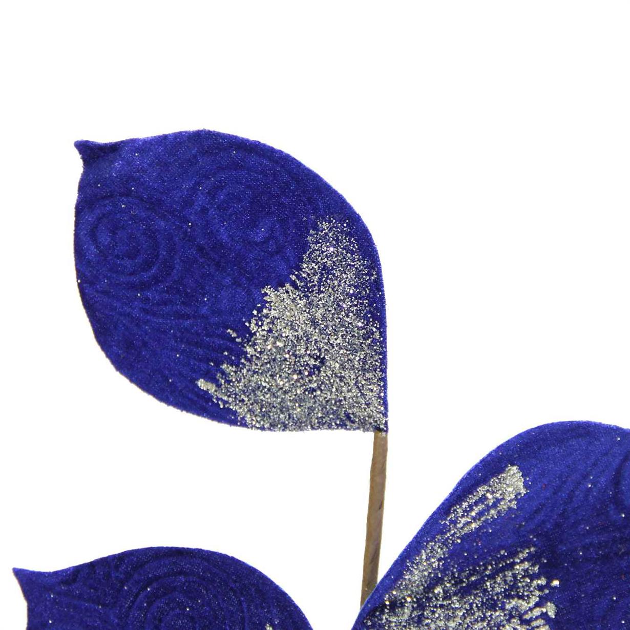 Artificial%20Velvet%20Leaf%20Branch%20Navy%20Blue%2060%20cm