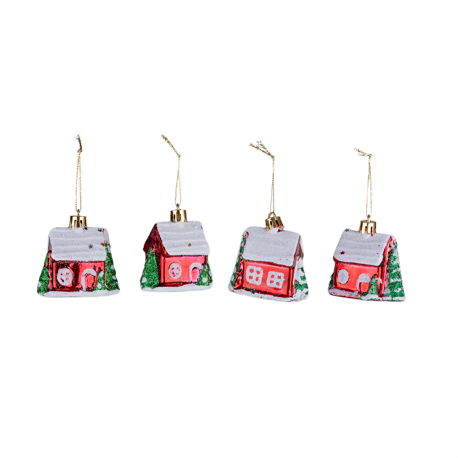 Christmas%20Ornament%204-Piece%20House%20Red%206%20cm