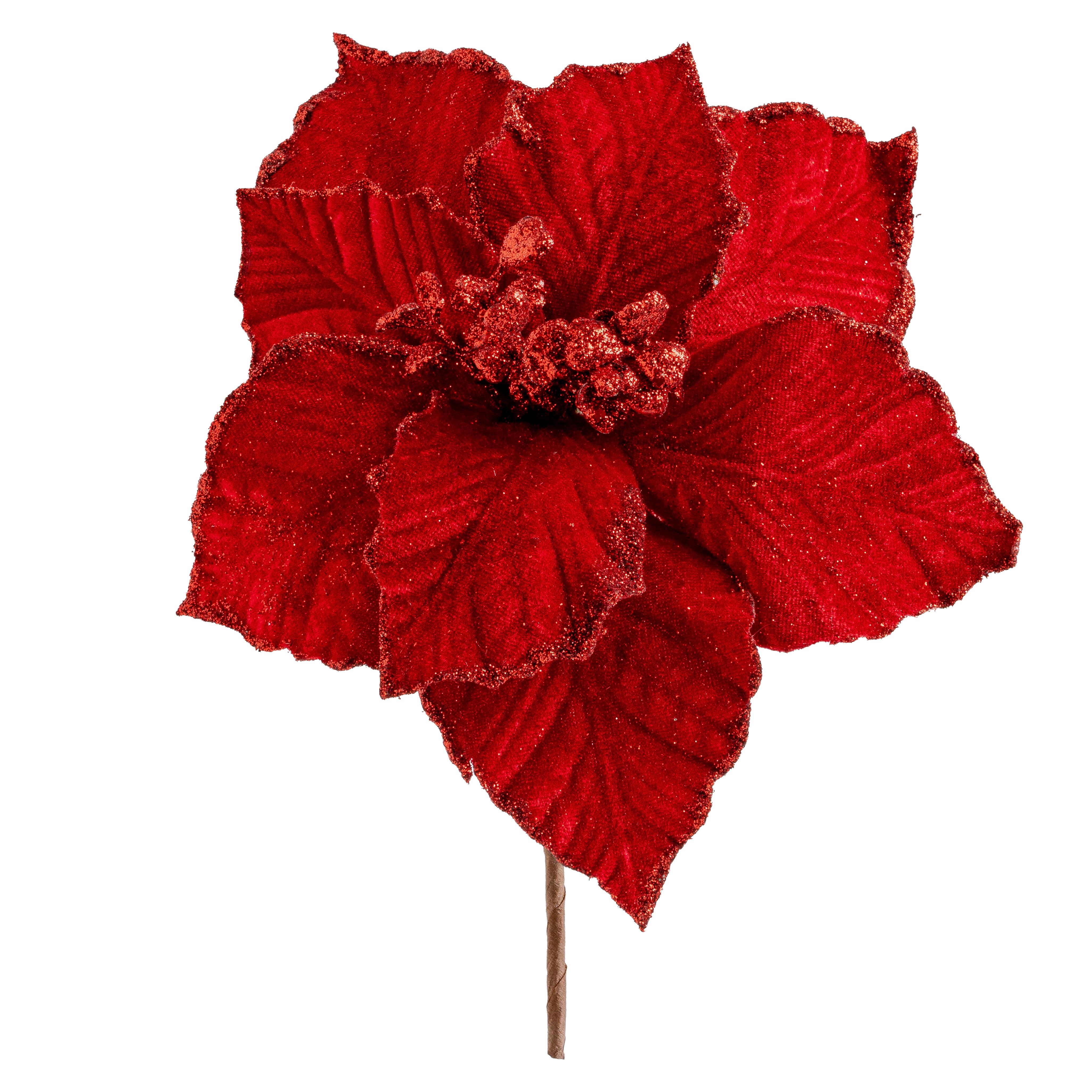 Artificial%20Velvet%20Poinsettia%20Pique%20Red%2027%20cm