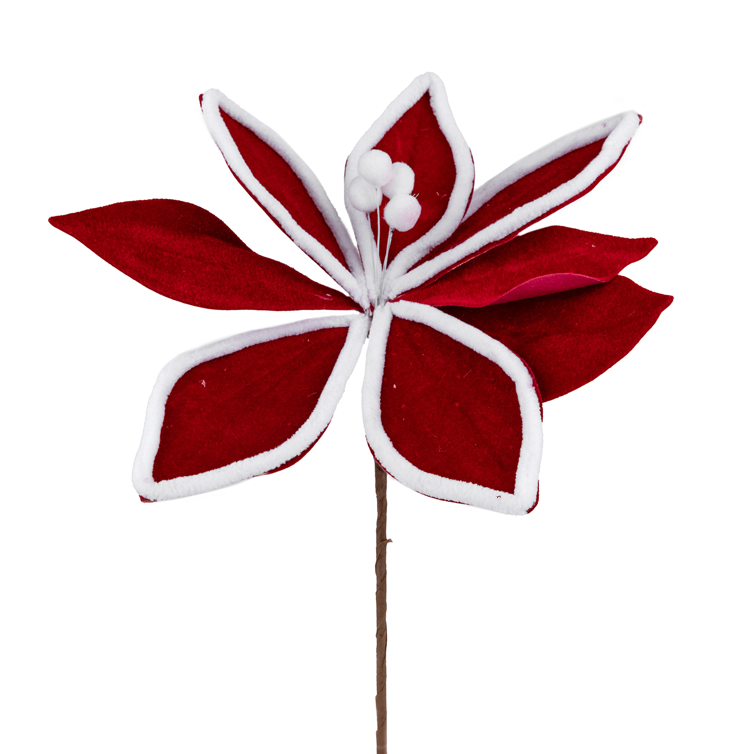 Artificial%20Velvet%20Poinsettia%20Pique%20Claret%20Red%2027%20cm