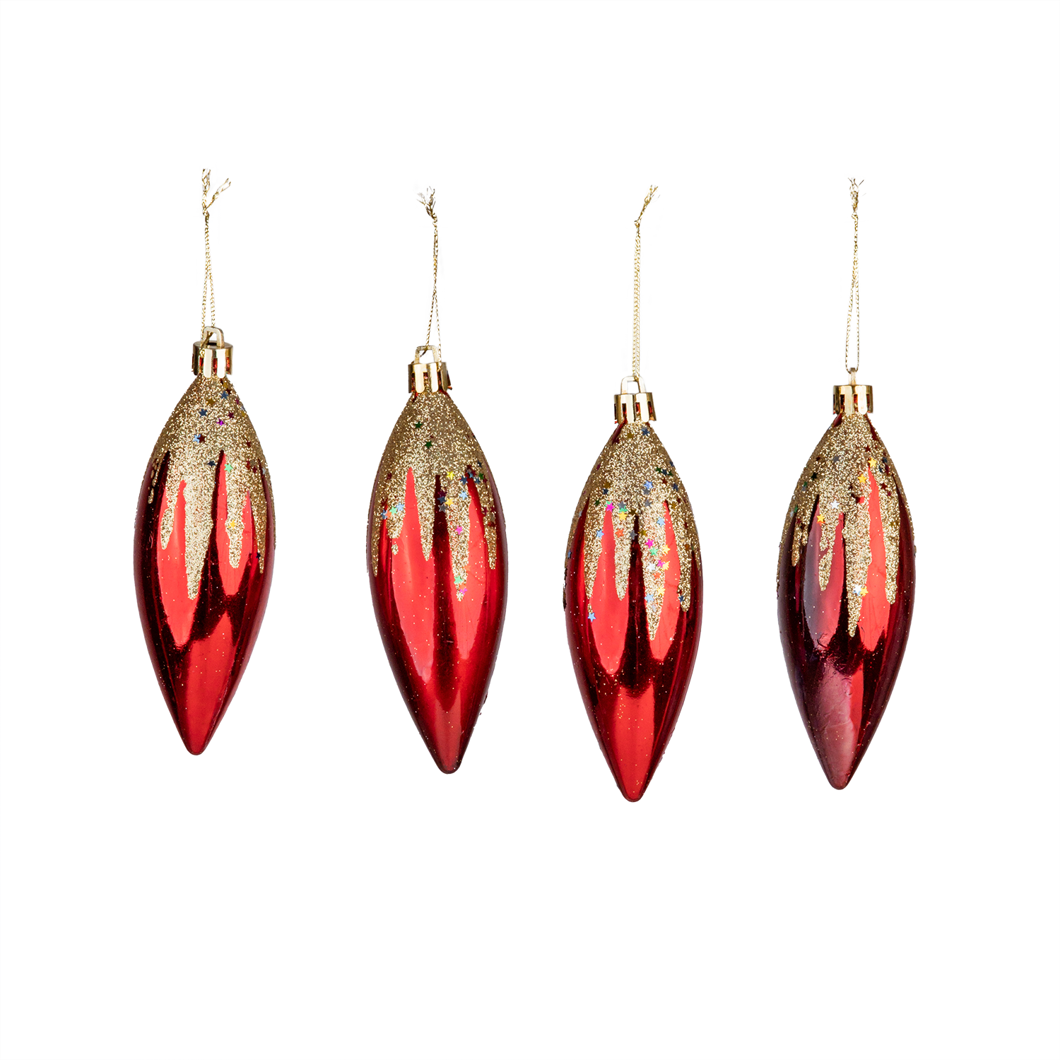 Christmas%20Ornament%204-Piece%20Conical%20Red%2012%20cm