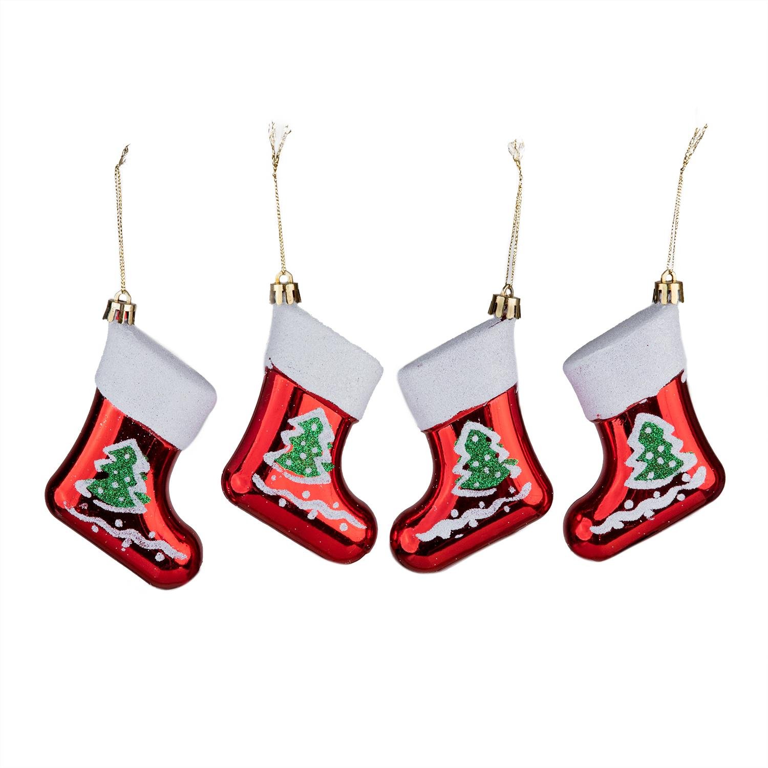 Christmas%20Ornament%204-Pack%20Boots%20Red%208%20cm