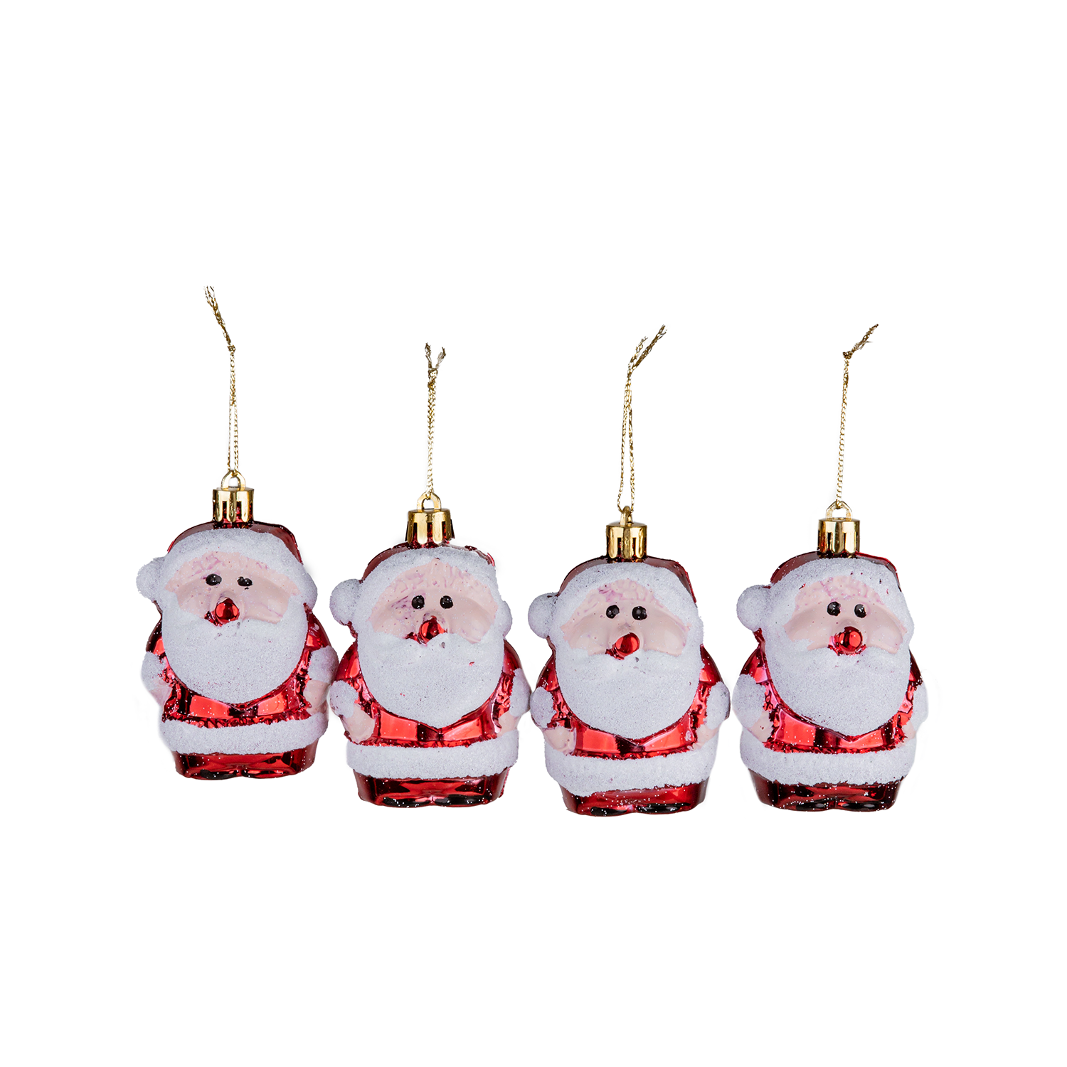 Christmas%20Ornament%204-Piece%20Santa%20Claus%20Red%208%20cm