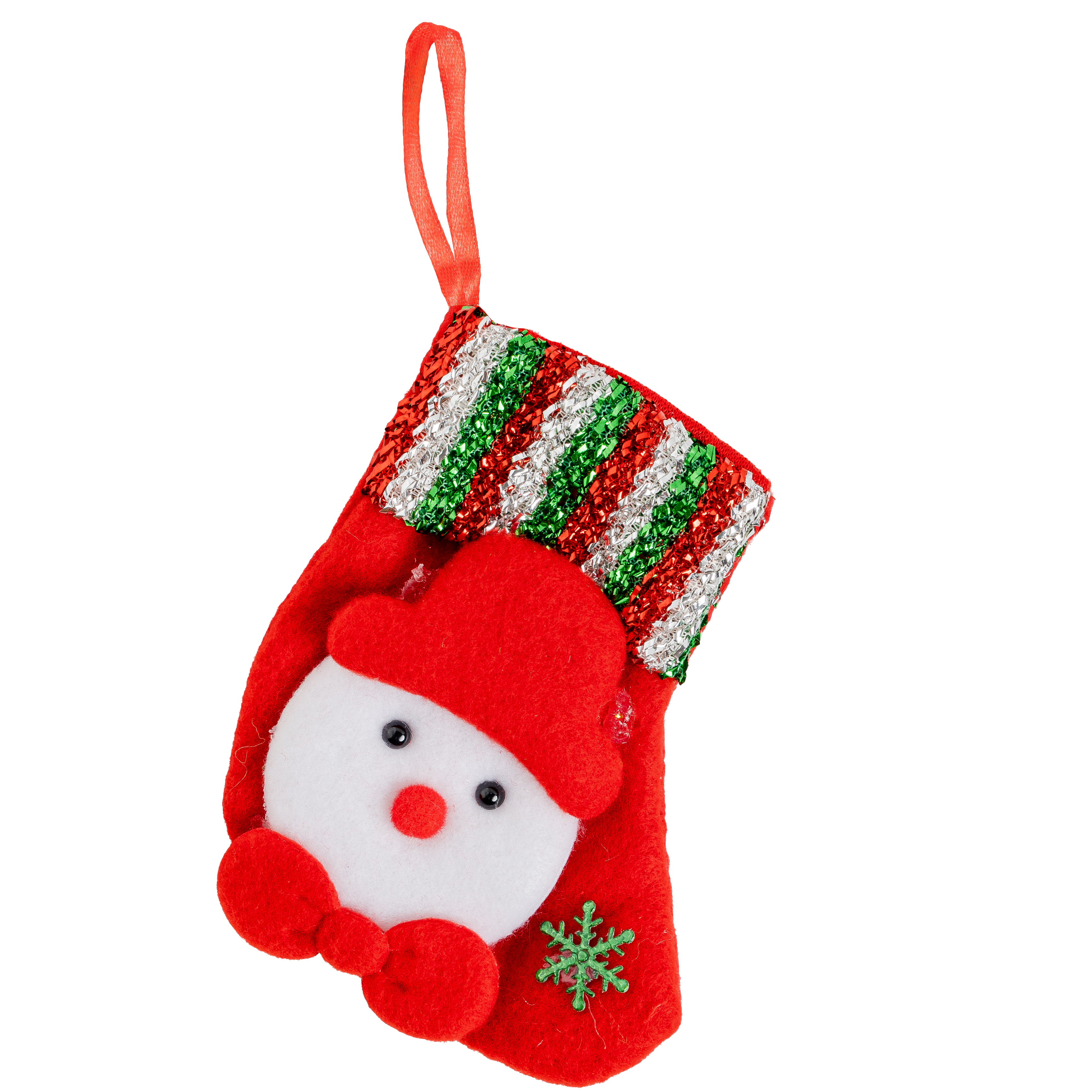 Christmas%20Ornament%20Sock%20Snowman%20Pattern%20Red%2011%20cm