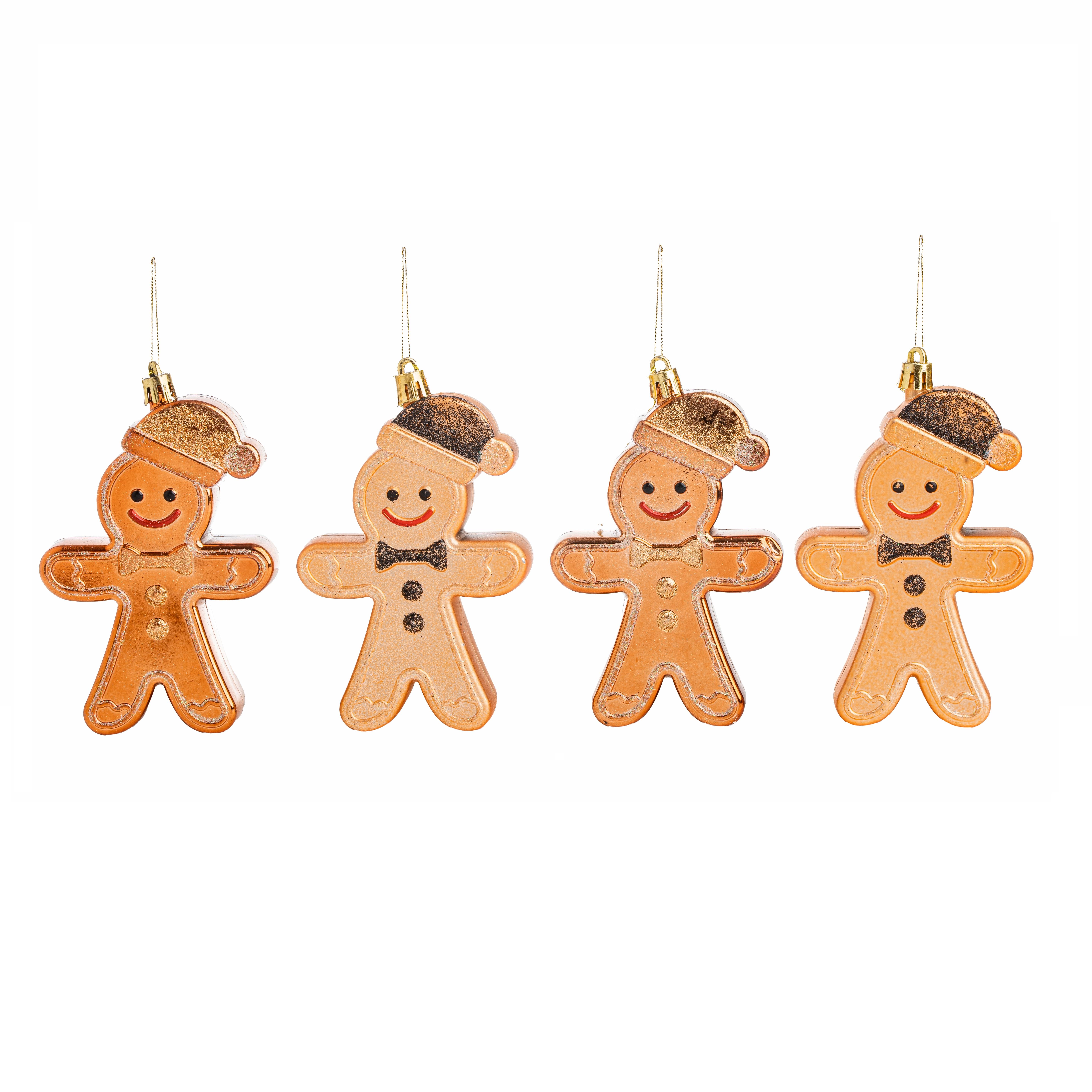 Christmas%20Ornament%204%20Piece%20Cookie%20Man%20Brown%2012%20cm