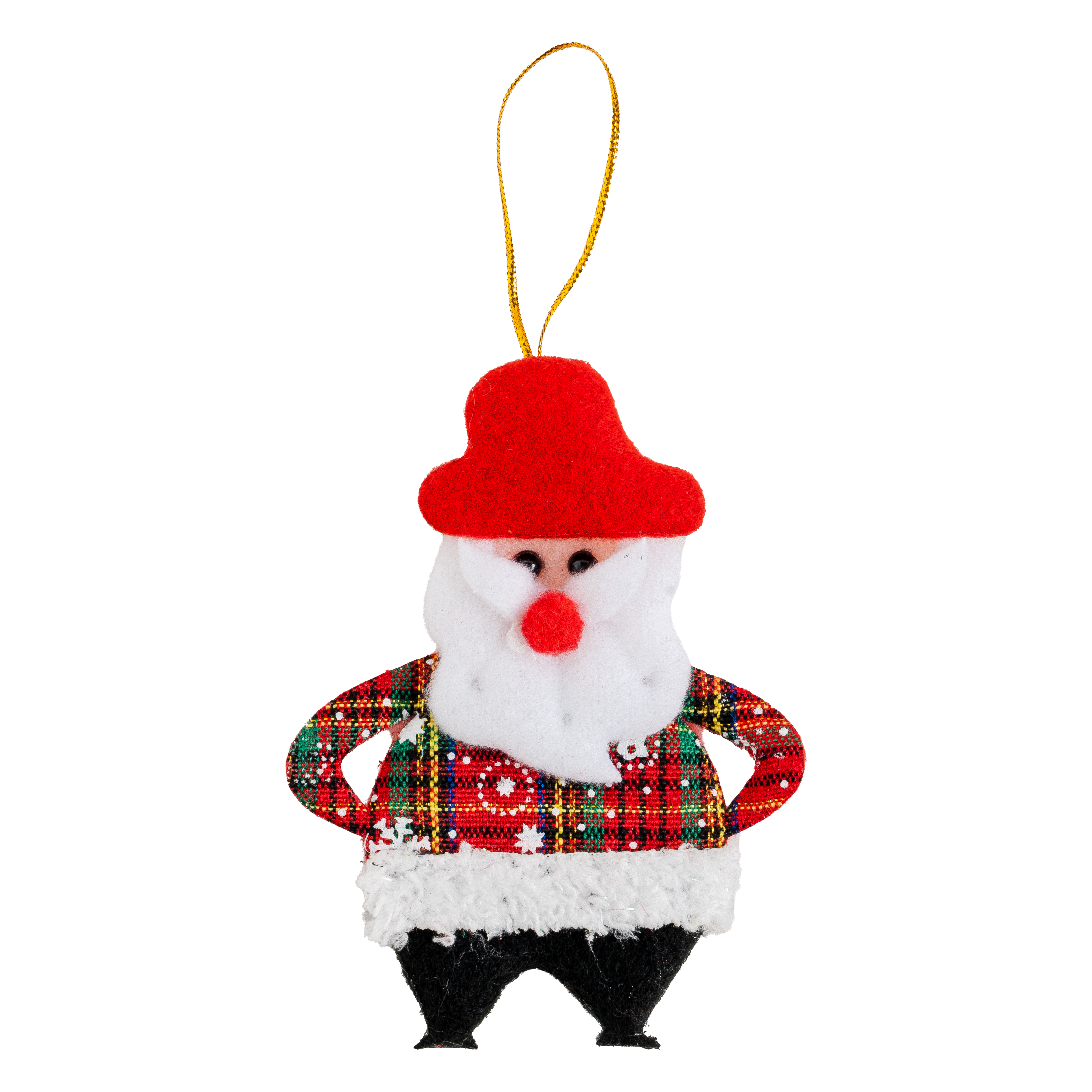 Christmas%20Ornament%20Plaid%20Jacket%20Santa%20Claus%20Figure%20Red%2012%20cm