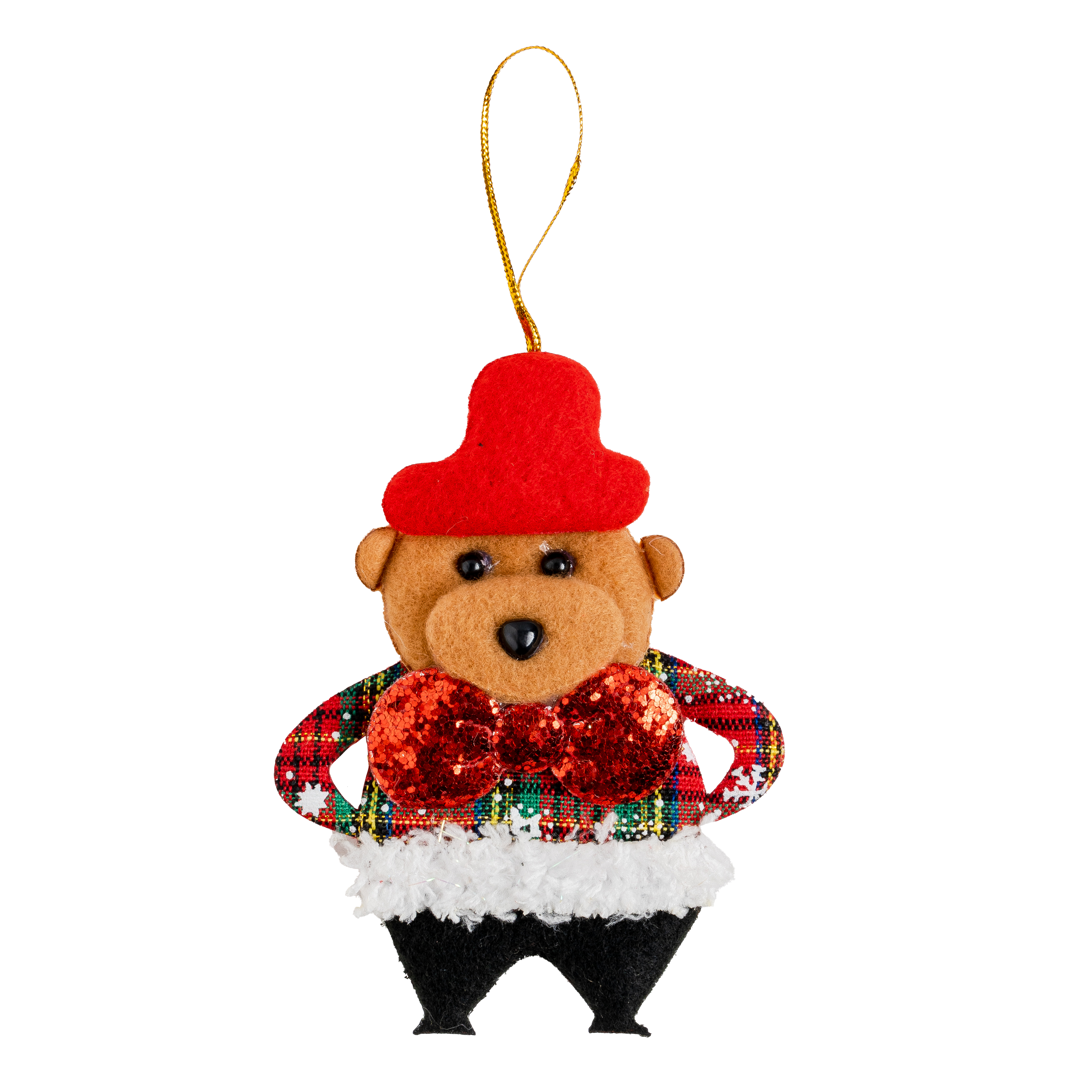 Christmas%20Ornament%20Plaid%20Jacket%20Bear%20Figure%20Red%2012%20cm