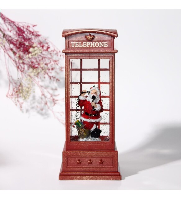 Phone%20Cabin%20Santa%20Claus%20Snow%20Globe%20Musical%20Light%20Globe%20ALK202