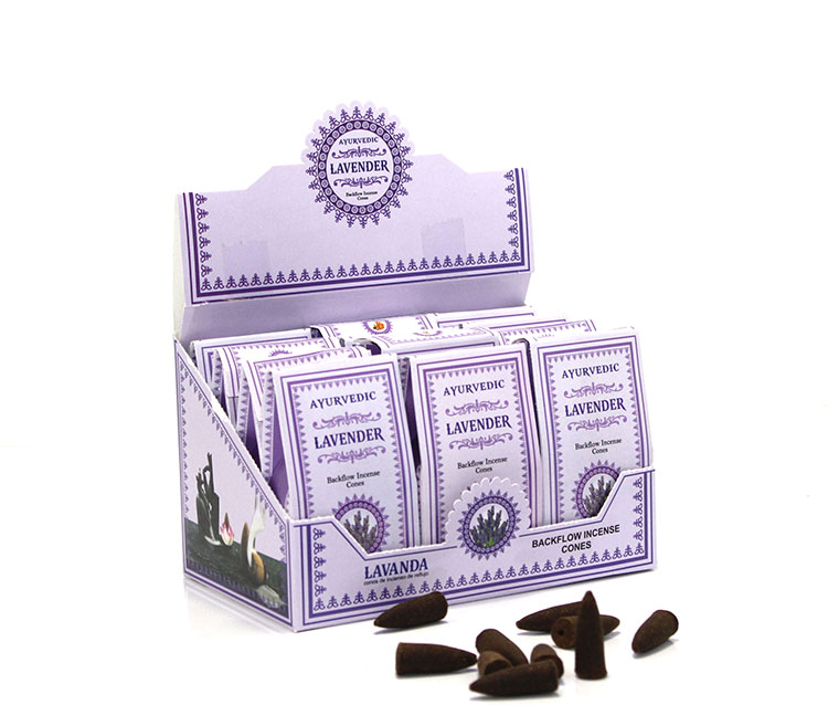 Ayurvedic%20Conical%20(Reflow)%20Incense%20Lavender%20Flavored%20conical%20Lavender