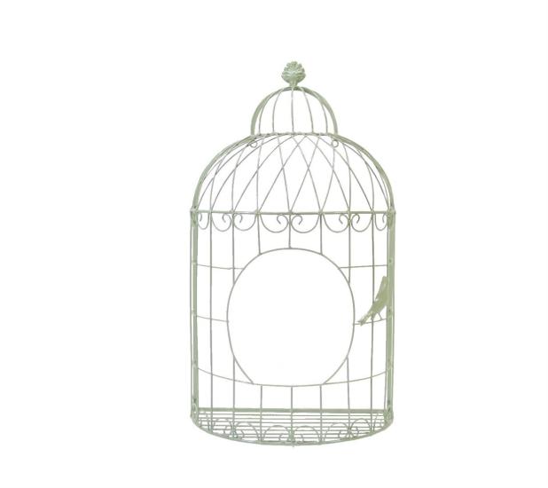 Large Wrought Iron Half Cage Green