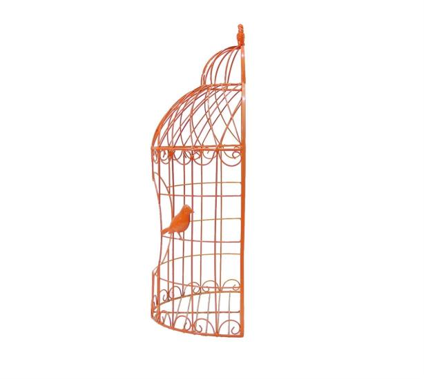 Large Wrought Iron Half Cage Orange