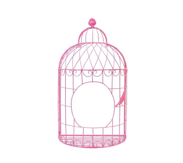 Large Wrought Iron Half Cage Pink