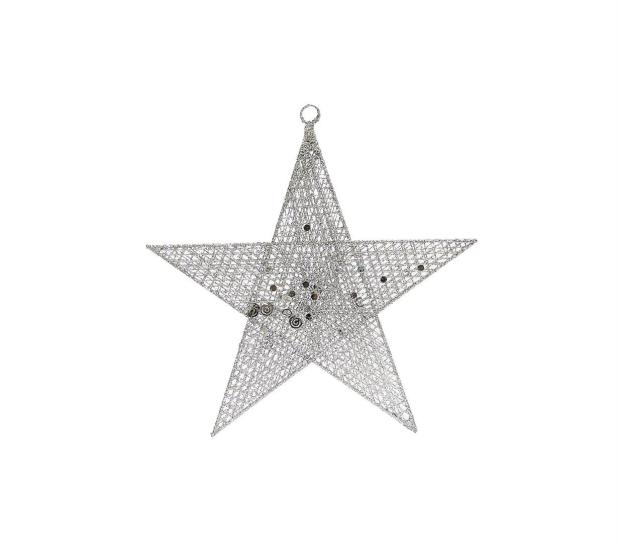 Glitter Star Medium Silver