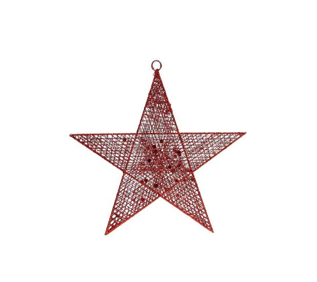 Glitter Star Medium Red