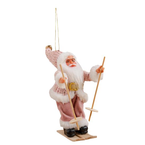 Kızaklı Noel Baba Pembe 17 cm