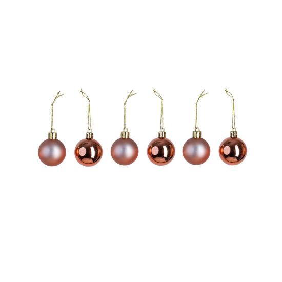 Christmas Ornament 6 Balls Orange 4 cm