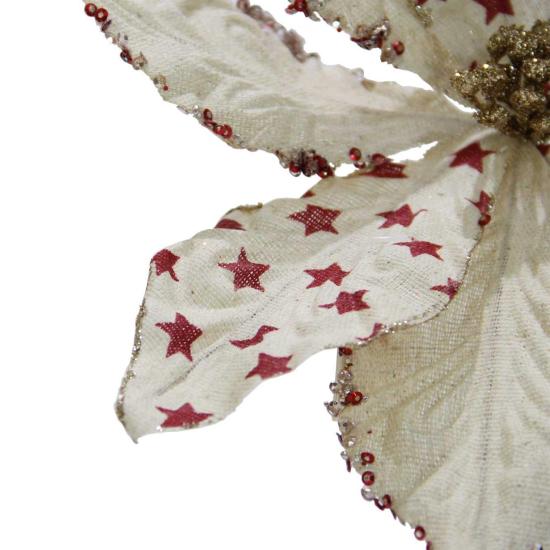 Artificial Star Poinsettia Pique Cream 25 cm