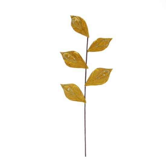 Artificial Velvet Leaf Branch Yellow 65 cm