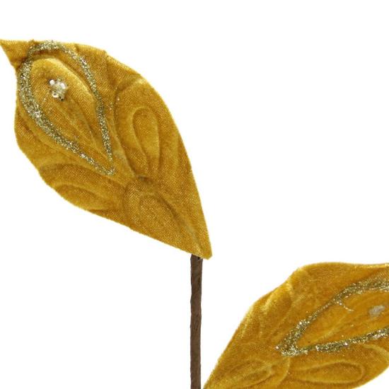 Artificial Velvet Leaf Branch Yellow 65 cm