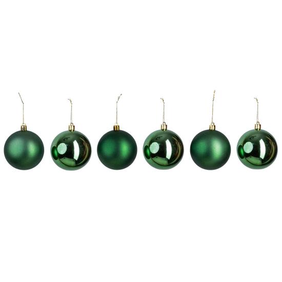 Christmas Ornament 6 Balls Green 8 cm