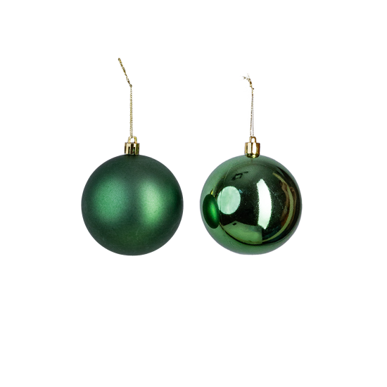 Christmas Ornament 6 Balls Green 8 cm