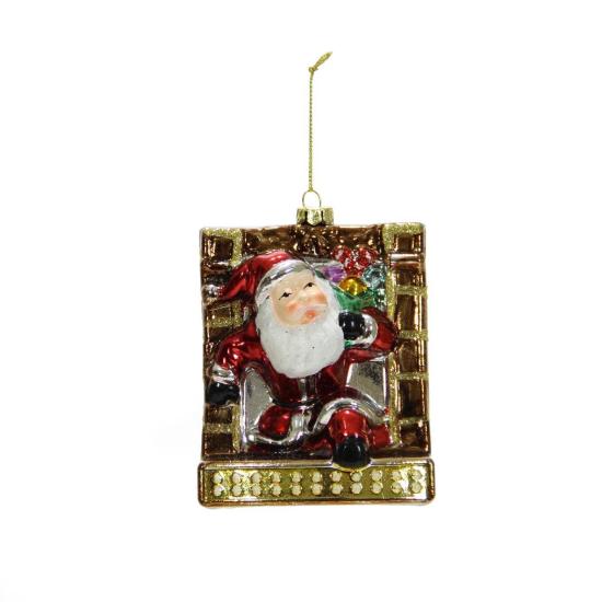 Yılbaşı Süsü Şömineden Çıkan Noel Baba 10 cm