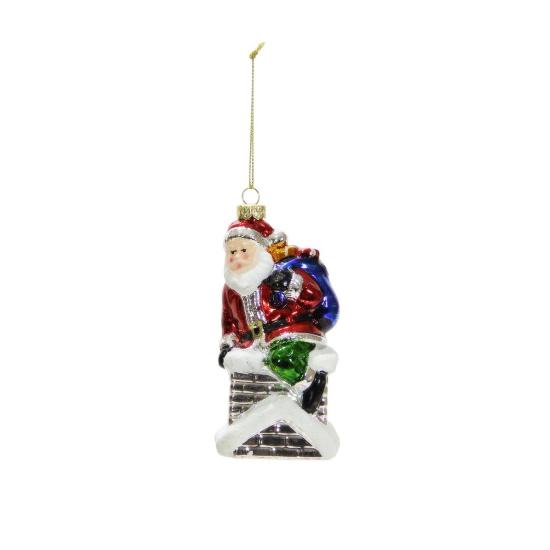 Yılbaşı Süsü Bacada Noel Baba 12 cm