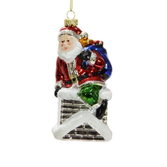 Yılbaşı Süsü Bacada Noel Baba 12 cm