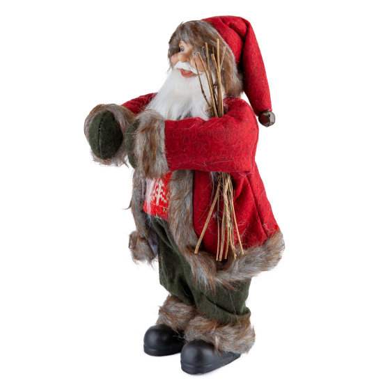 Örgü Kazaklı Yeşil Eldivenli Noel Baba 30 cm