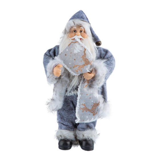 Gri Polarlı Noel Baba 30 cm