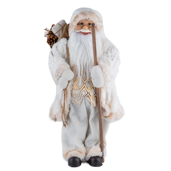 Gümüş Gold Detaylı Noel Baba 45 cm