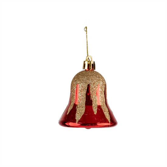 Christmas Ornament 6 Bells Red 7 cm