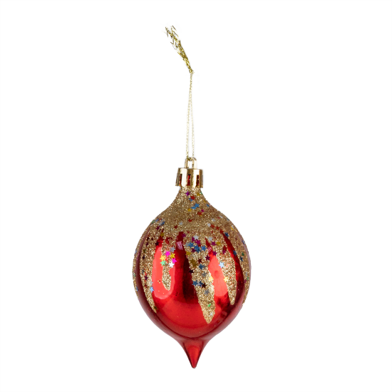 Christmas Ornament 5-Piece Drop Red 10 cm