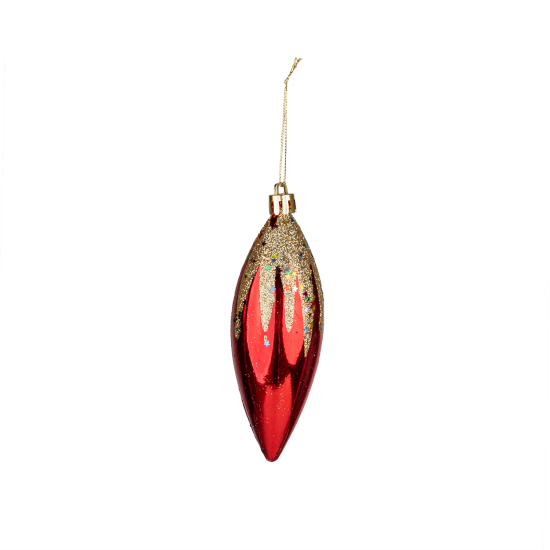 Christmas Ornament 4-Piece Conical Red 12 cm