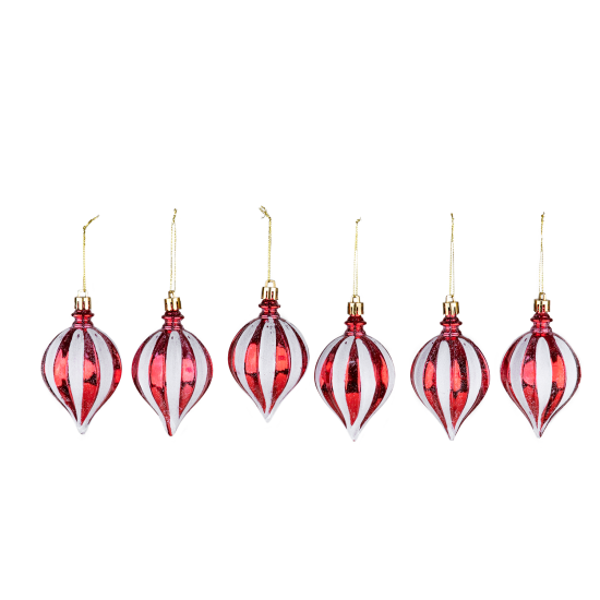 Christmas Ornament 6-Piece Drop Red 10 cm