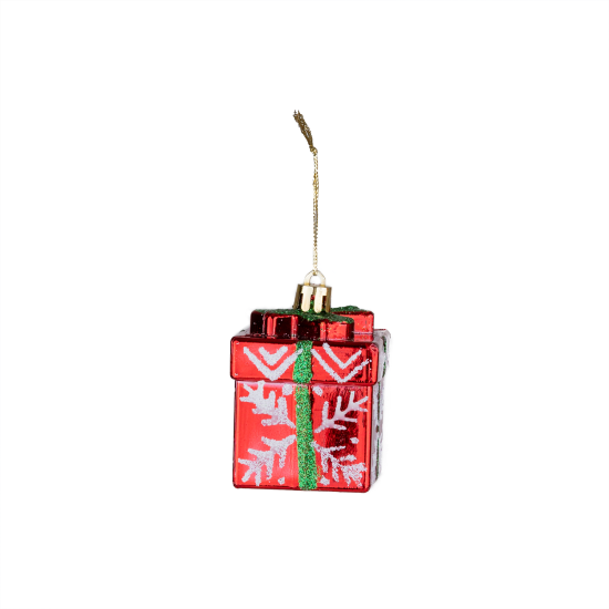 Christmas Ornament 4-Piece Gift Box Red 6 cm