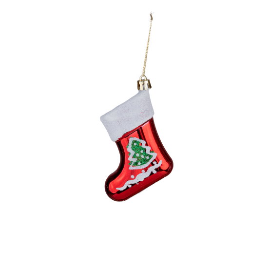 Christmas Ornament 4-Pack Boots Red 8 cm