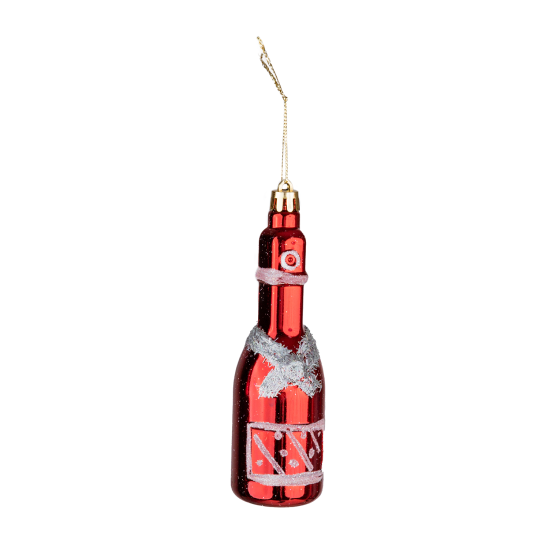 Christmas Ornament 4-Pack Champagne Red 13 cm