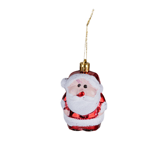 Christmas Ornament 4-Piece Santa Claus Red 8 cm