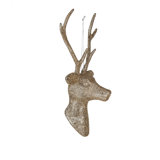 Christmas Ornament Deer Bust Gold 21 cm