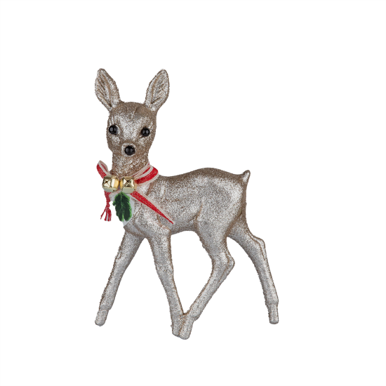 Christmas Ornament Deer Figure Champagne 26 cm