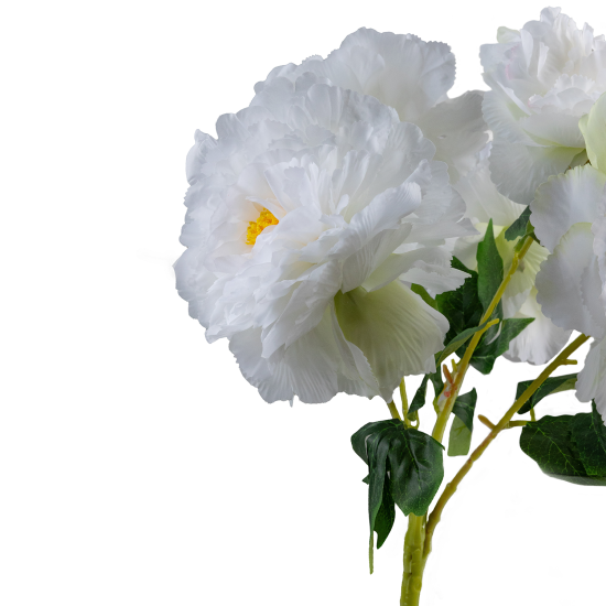 Artificial Peony Bouquet White 45 cm