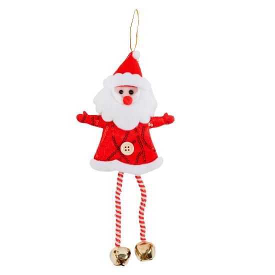 Yılbaşı Süsü Çıngıraklı Noel Baba Figürü Kırmızı 22 cm