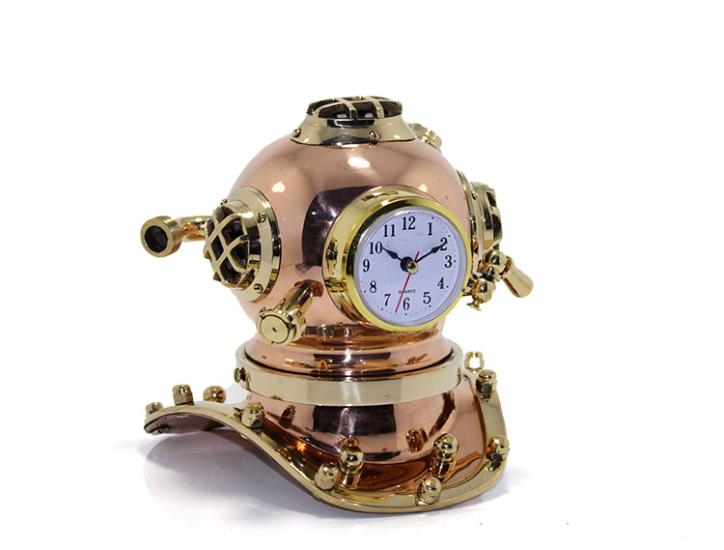 Brass Diving Helmet with Clock 2586