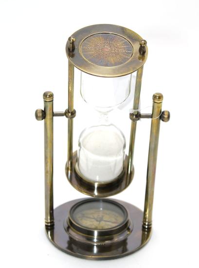 Brass Hourglass and Compass 5055